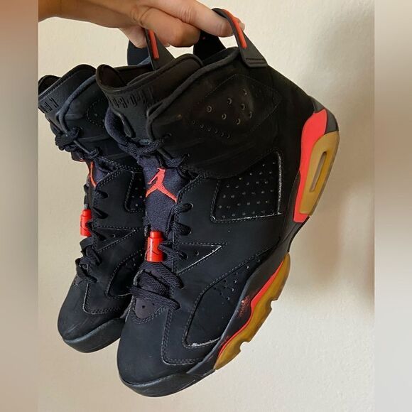 Air Jordan 6 Infer Red Black Sneakers 2000 OG Retro Size 10.5 - Picture 10 of 16